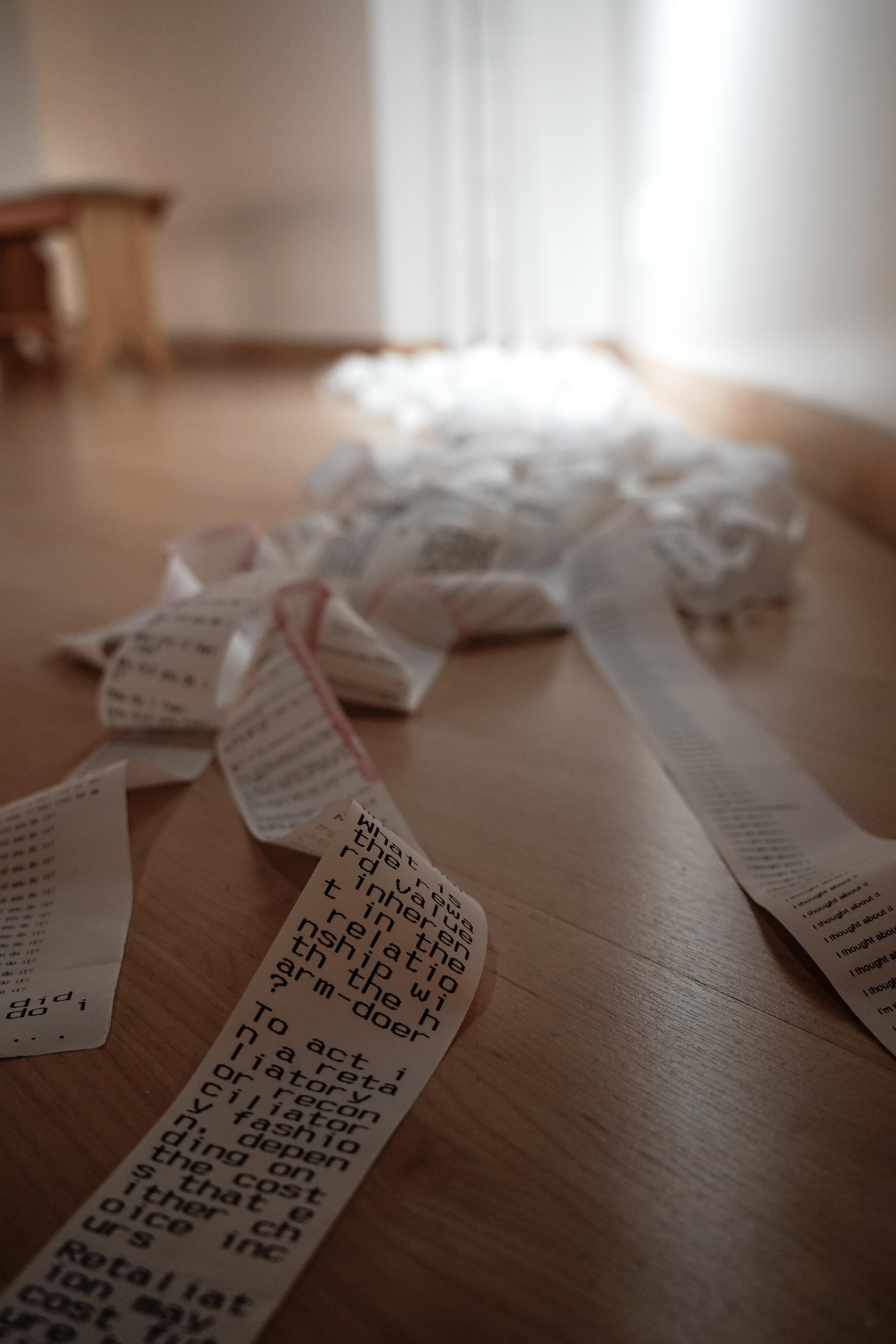 Installation still of bleeding from the outside in by Emily Dzieweczynski